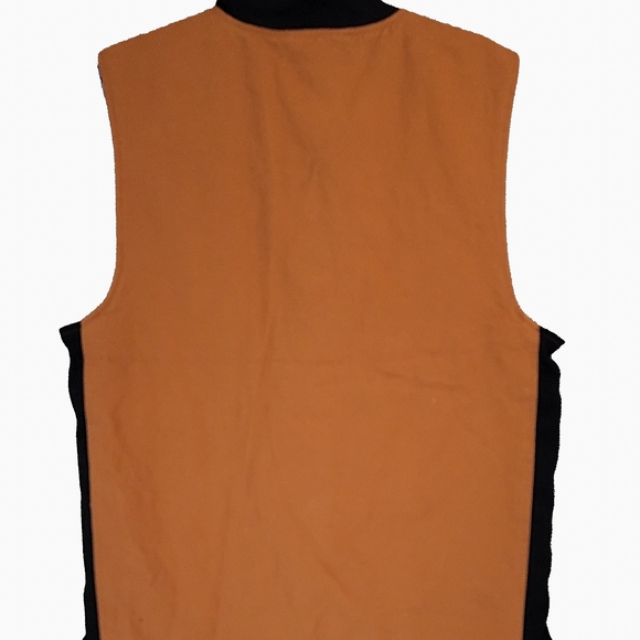 Weatherproof Brown and Black Workwear Vest Durable Canvas Zip-Front - Picture 3 of 3